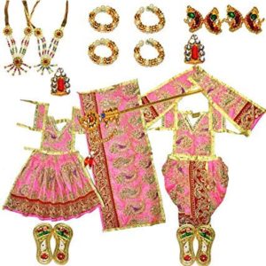 Radha Krishna Poshak with Full Matching SHRINGAR Combo -Yugal Jodi Sarkar Designer Poshak