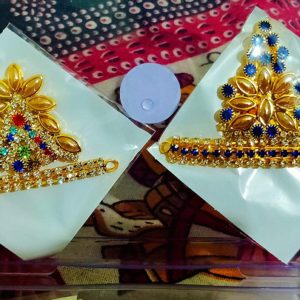 Set of 2 Diamond Mukut for Durga Ji MATA Rani Small to Medium Idol -Random Color