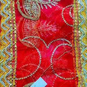 Devi Maa CHUNRI - Devi MATA Heavy Embroidery CHUNARI- 4 INCH x 12 INCH For Radha Rani