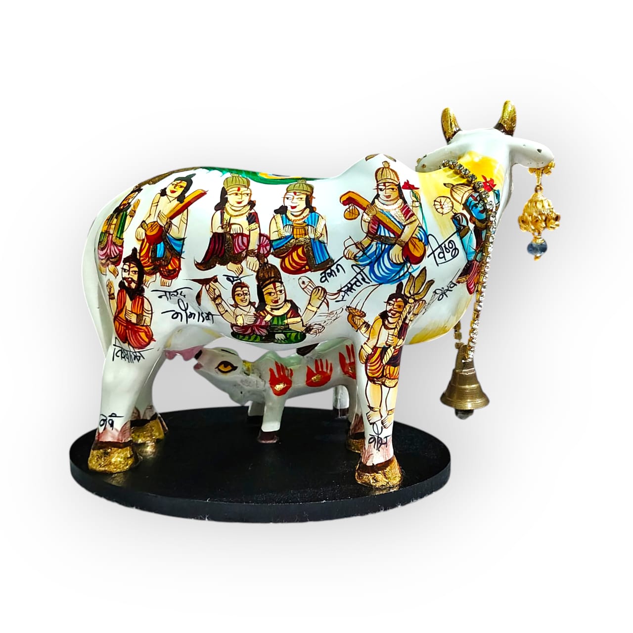 Kamdhenu Cow with Calf Idol Showpiece -Statue for Home Decor, Temple and Vastu Puja - Image 2