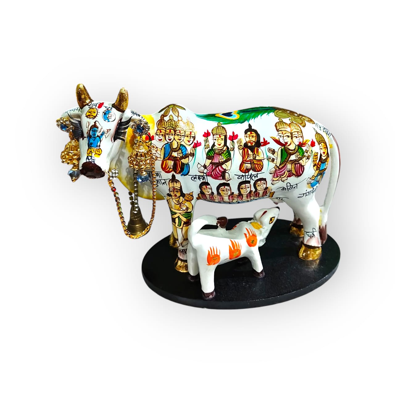 Kamdhenu Cow with Calf Idol Showpiece -Statue for Home Decor, Temple and Vastu Puja - Image 3