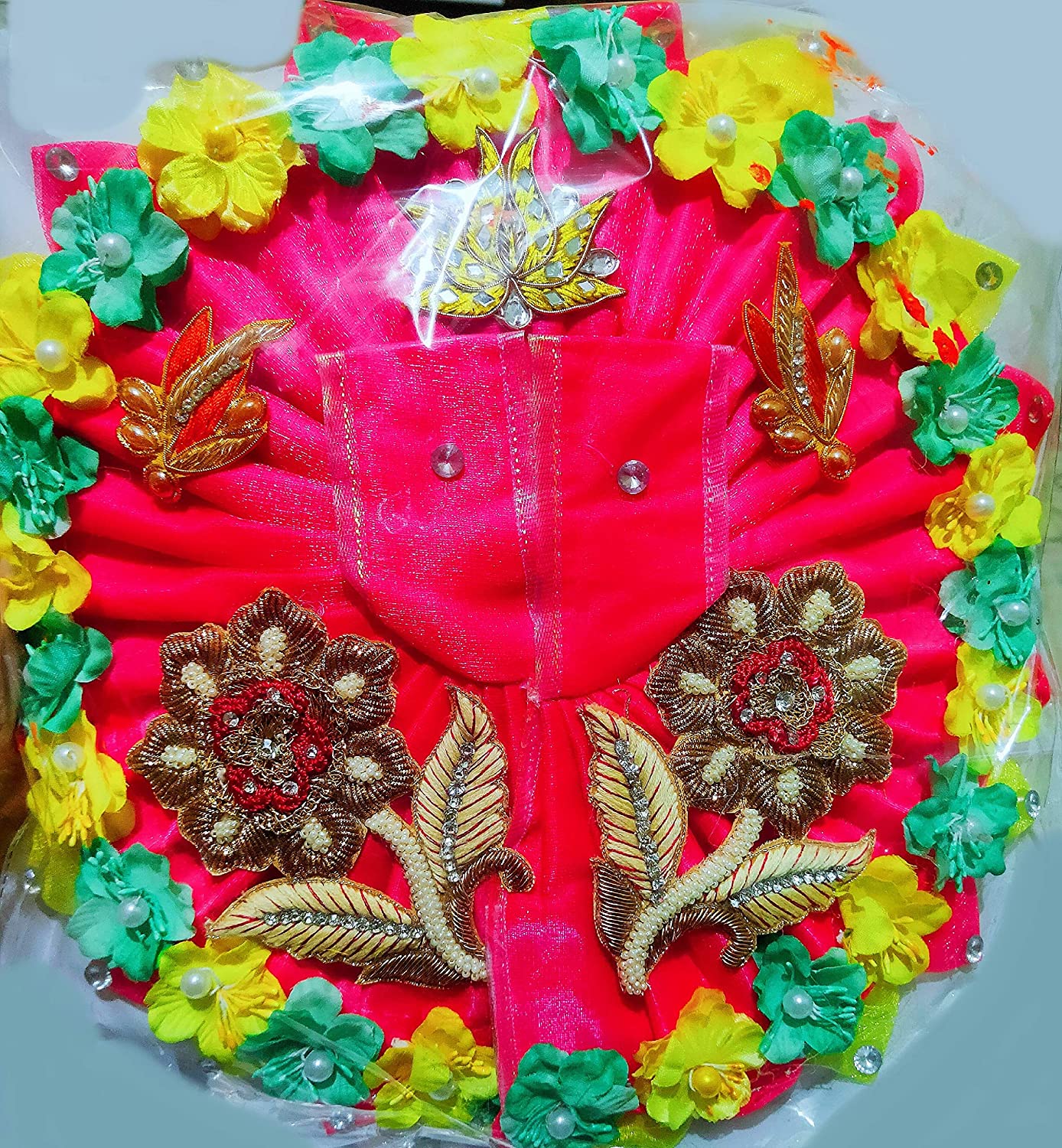 Ladoo Gopal Poshak Laddu Gopal Dress with Flowers & Heavy