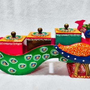 Peacock Style Serving Cart Tray