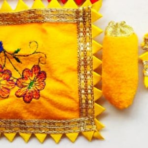 Winter Gadda Bedding Set for Laddu Gopal with 1 Gadda and 3 Pillow