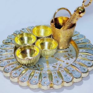 Gulal Plate & Bucket - Pichkari Holi Combo Set For Laddu Gopal + Free Gulal