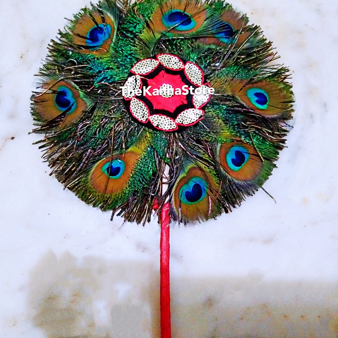 Natural Peacock Feather Fan
