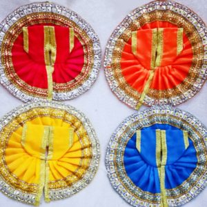 Silk Poshak Set Of 4 For Size 1 Laddu Gopal Ji Beautiful Summer Dress [ Random Color ]