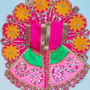 Stylish Embroidery Poshak - Laddu Gopal Dress With Flower Design