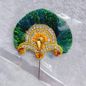 Jari Mor Pankh Kalangi - For Laddu Gopal- Real Mor Pankhi – Stone Decorated for Mukut,Pagdi