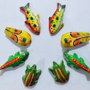 Wooden Floating Toys For Nauka Vihar - 8 PC Animal Set For Boat Festival Of Laddu Gopal