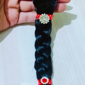 Devi Maa  Decorated Choti Braid (Black) – Soft & Smooth Thick ONE PLAITED BRAID