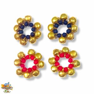 Ghunghroo Payal Set of 2 Pair - For Laddu Gopal Size 2 to 7 no. Adjustable [ Random Color ]