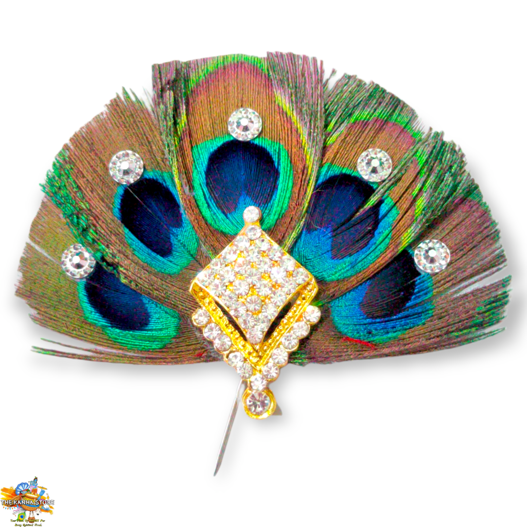 5 Feather Morpankh Kalangi – AD Decoreted Peacock Feather For Mukut