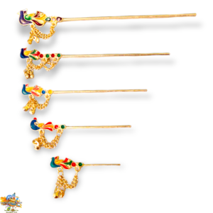 Golden Mayur Bansuri - For Small to Big Size Laddu Gopal ji Meenakari Peacock Flute