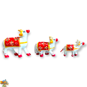 Acrylic Cow Toy Set of 3 Animal Toys Khilona Set – For Laddu Gopal Toys & Home Decoration