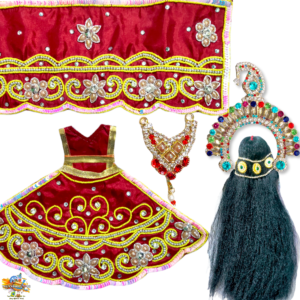 Rhinestone Durga Poshak Combo