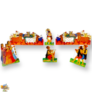 Gau Charan MDF Leela – Wooden MDF Set Of Krishna With Gawal For Janmashtami & Go Charan Decoration