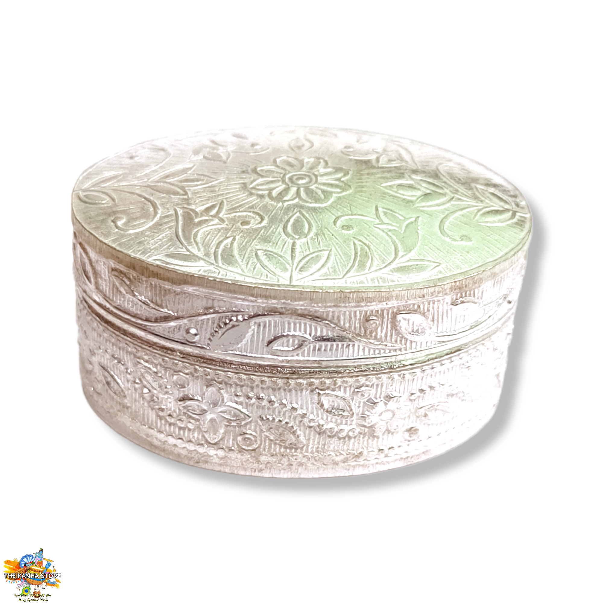 Silver Banta ji - Ovel Shape Kumkum Box – For Roli Chawal