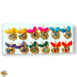 Apple Earring Tops For Laddu Gopal Big Size - Set of 6 Kundal For Radha Krishna