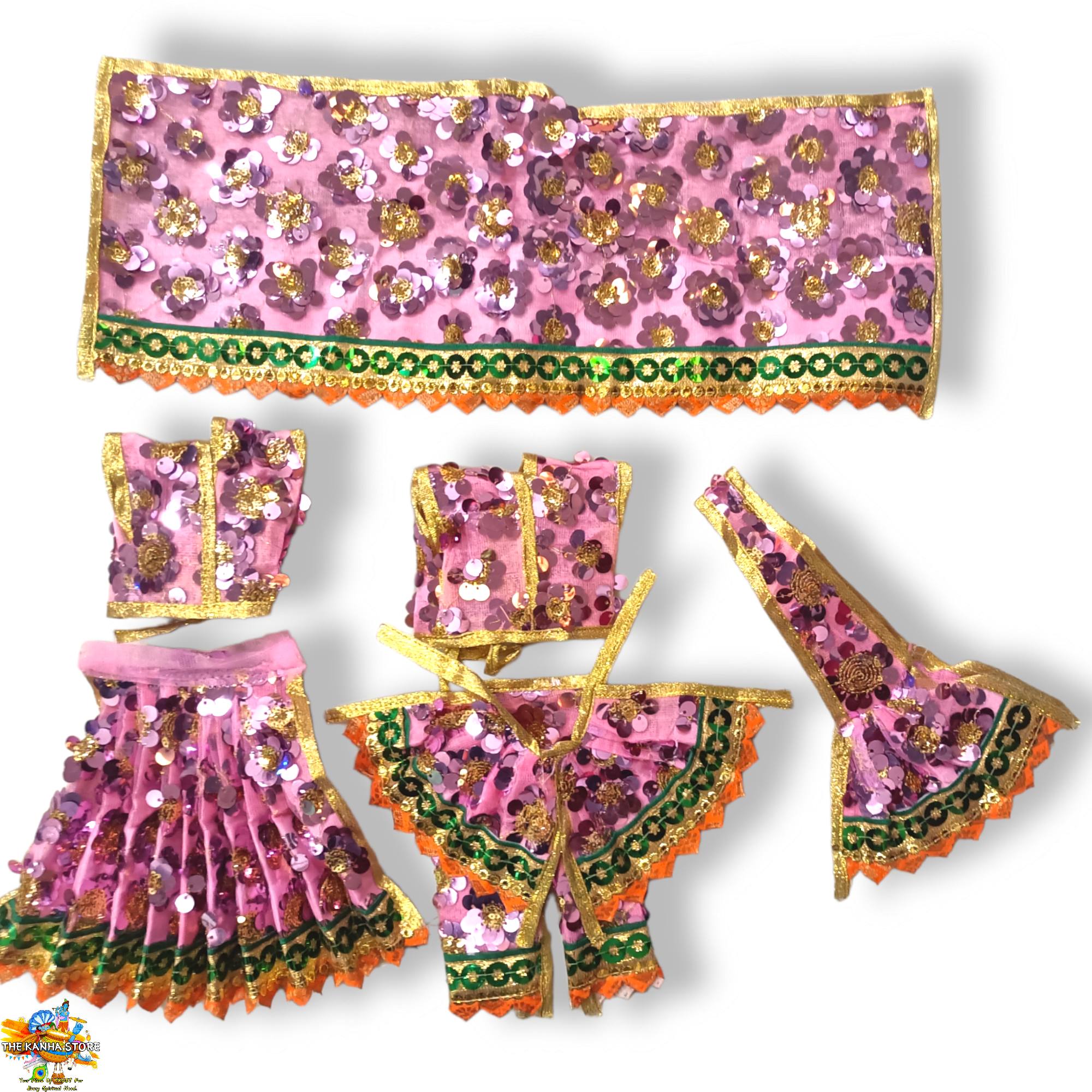 Multicolor Banarasi Radha Krishna Dress Set at Rs 350/set | God Statue Dress  in Ghaziabad | ID: 2850325937488
