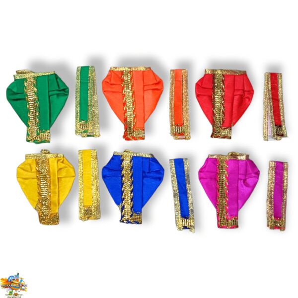 Standing Krishna Idol Poshak Set of 6 – Silk Poshak Set for Krishna Ji God Idol And Ganesh Ji Poshak