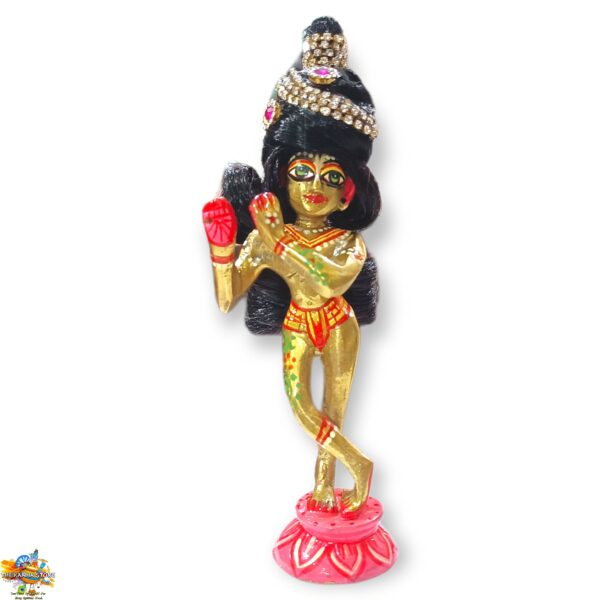 Curly Jatadhari Bal For Laddu Gopal- Rhinestone Decorated Hair Wig For Krishna Ji & All God Idols Like Shiv Ji Etc.