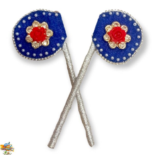 Rose Velvet Fan- For Laddu Gopal Pankha for Summer | Fan Pair to Keep Near Lala