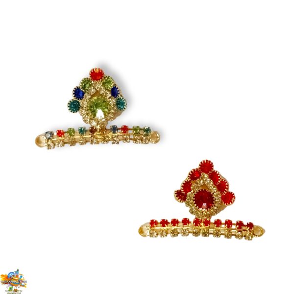 Small Mukut Set of 2-For Laddu Gapal, Devi Maa, Laxmi Ganesh Etc.- Band Width 1.5 Inch