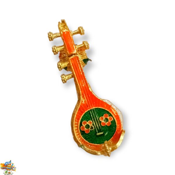 Laddu Gopal Veena Toy- Small Golden Metal Musical Instrument For Radha Rani Saraswati Roop