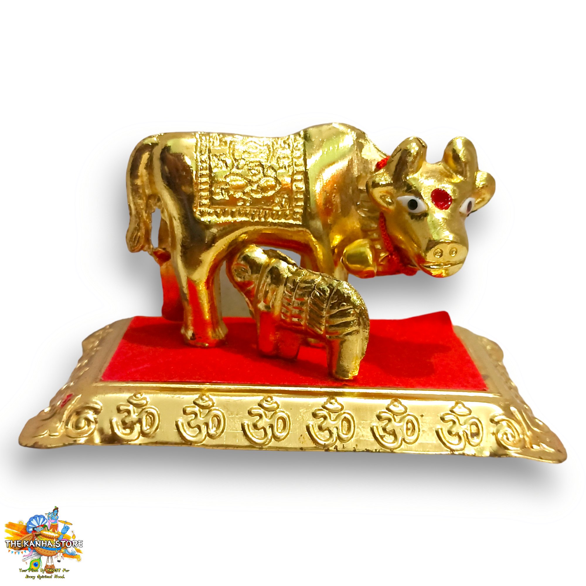 Kamdhenu Metal Cow Statue - in Metal Oxidized Showpiece -Best for Gifting & Laddu Gopal Ji