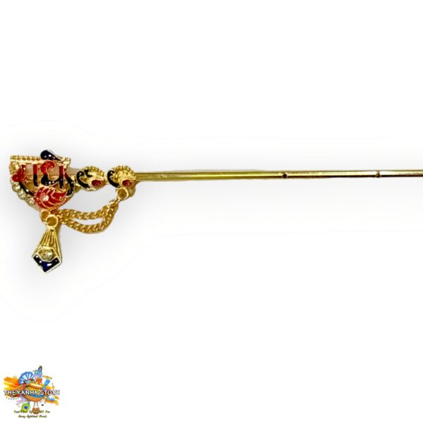 Radhe Naam Bansuri - Radhey Golden Metal Flute for Big Ladoo Gopal, Lord Krishna