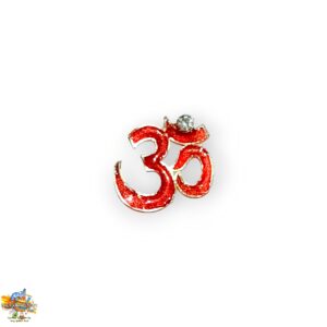 Red Om Tilak For Bholenath & Shivling Rhinestone Metal Tika for All God Idol