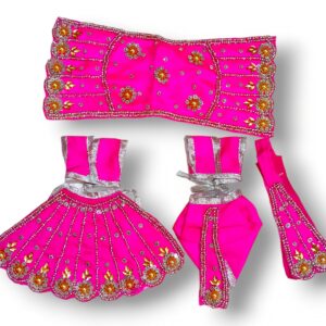 Crystal Pink Radha Krishna Poshak