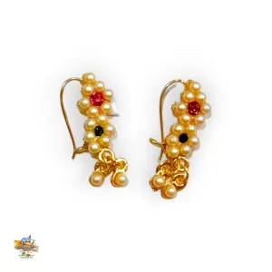 Bangali Maharashtrian Nath Pack of 2 - Nose Pin For Radha Rani, Devi Maa, Laxmi Maa etc of Medium Big Size