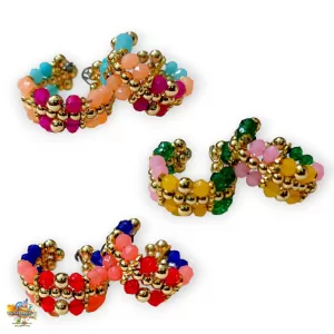 Crystal Moti Bangle Kada Set Of 3 - For Big Size Laddu Gopal [ 6 to 9 No. ] & Radha Krishna [ 12 to 15 Inch ]