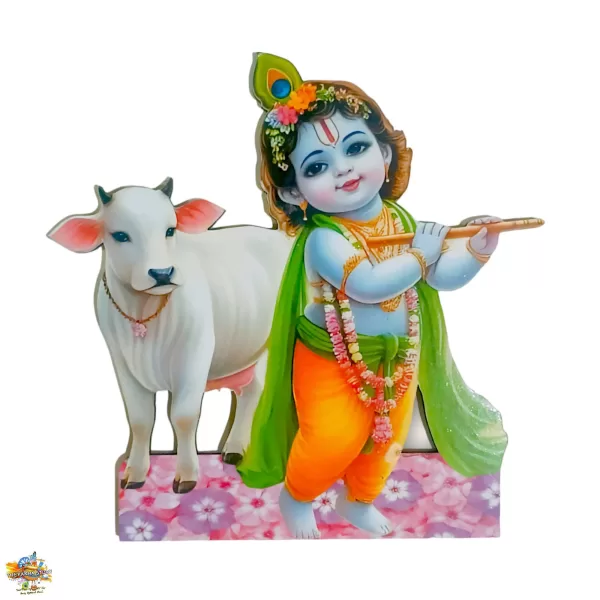 Krishna Baal Leela – MDF Wood with Stand of Bal Lilas of Kanha from Mathura for Janmashtami - Image 11